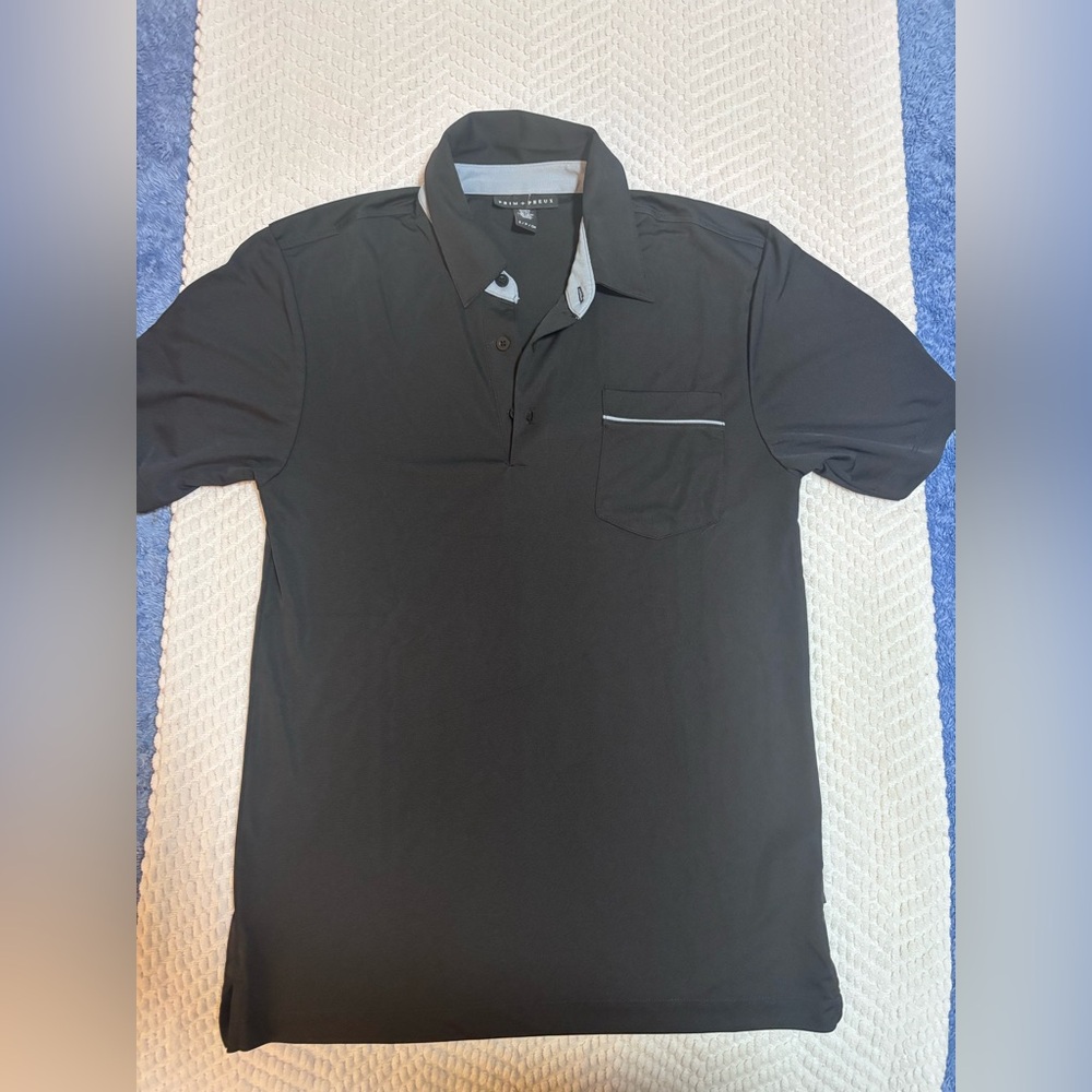 Black Men’s Polo with Contrast Trim by Vince